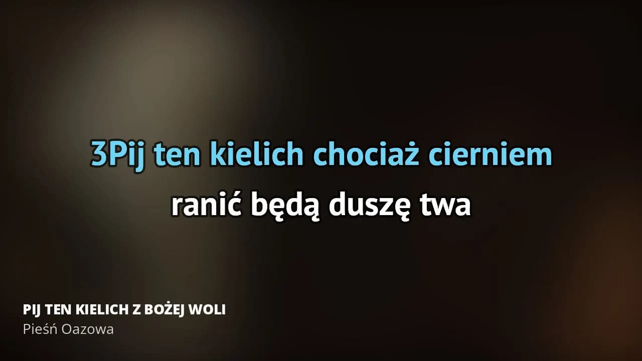 Jakie ukryte przesłanie kryje tekst pieśni Pij ten kielich? Analiza